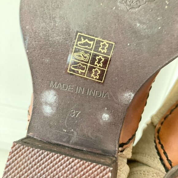 NWOT Free People Sterling Natural Suede Western Boots Sz 37 - Picture 8 of 9